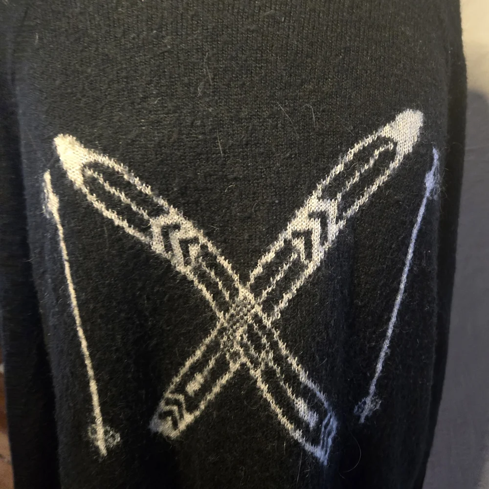 Woolrich Ski Sweater Black Wool Blend Alpine Lodge Graphic XL - Picture 8 of 12
